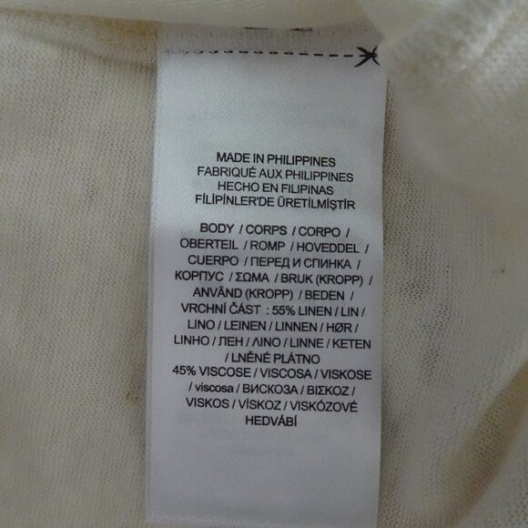 Ralph Lauren Top Women's Plus Size 2X Ivory Linen Blend Ruffled Neck - Picture 7 of 8